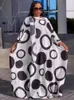 Lässige Kleider 2024 Sommerchiffon für Frauen afrikanische traditionelle Dashiki -Print lous Boubou Dubai Muslim Hijab Abayas Party Kleid Roben