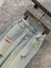 Designer Jeans 2024 Ny Spring Summer Fashion Paneled Straight Pants märke samma stil byxor lyxiga kvinnors jeans 0504-1