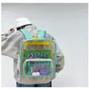 Ryggsäck pvc gelé axel messenger väska casual vattentät stor kapacitet transparent