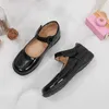 أحذية مسطحة جديدة فتيات أسود فستان جلدي أحذية أطفال زفاف براءة اختراع الأميرة للأطفال الطالب المدرسي الأحذية المطاطية H240504