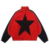 Spring Bomber Jacket Women Patchwork Varsity Jackets Unisex Star Patroon Racing Zipper Losse Retro Harajuku Y2K Baseball Coat 240504