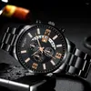 Wristwatches Casual Fashion Watches For Men Stainless Steel Calendar Quartz Digital Watch Business Sports Running Work