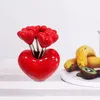 Geschirrsets 10 verschiedene Obstgabeln und 1 Love Holder Home Decorative Cute Picks für Platter Dessert Cake Restaurant