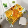 Table Cloth Summer Sky Theme Cover Light Luxury Oil Painting Sunflower Printed Room Decor Dining
