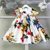 Klassiker Babyrock farbenfrohe Blumen überall über Prinzessin Kleidgröße 90-160 cm Kinder Designer Kleidung Sommermädchen Partydress 24APRIL