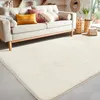 Carpets Bedroom Long Carpet Lamb Fleece Modern Simple Style Solid Color Geometric Bay Window Mat Breathable Non-slip Machine Wash Rug