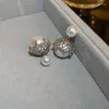 Boucles d'oreilles 925 Silver Luxury Elegant Pearl Drop Wedding Party Bijoux Accessoires pour femmes et filles