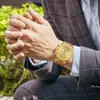 Montre-bracelets Minifocus Hommes Regardez en acier inoxydable Gold Fashion Men de bracelet Men de bracelet