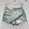 Women's Shorts 2024 Summer Fashion Niche Denim For Women Solid Color Irregular Skirt Female Trendy 11XX9112