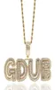 AZ Custom Name Letters Necklaces Mens Fashion Hip Hop Jewelry Large Crystal Sugar Iced Out Gold Initial Letter Pendant Necklace3192998