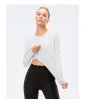 ll Womens Yoga Shirt Girls Shrits Running Long Sleeve Women Casual Outfits Adult Sportswear Gym Fitness Wear Blouse 5 Colors