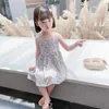 Vestido de meninas bebês 2024 Vestidos de princesa floral de chiffon de verão