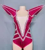 Stage Wear 10 Colori Cristallini in vetro Fucice Crystals body esagerato Costumi per prestazioni Nightclub Women DJ Singer Dance Team Leotard Leotard