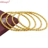 Adixyn 4st/parti vriden armband guld färg dubai afrikanska armband arabiska mellanöstern brud bröllop smycken n071017 240424