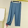 Pantaloni da donna Donne Shorts Streetwear Gamba larga ritagliata per i pantaloni elastici di mezza fase di colore solido Summer Sump Sciose Fit