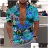 Herren -Hemdhemden Hawaiian Tropical Herren Shirt Kurzärmeligblummuster 3D Beach und Urlaub 2023 Sommersammlung 5xl Drop de dhpkf
