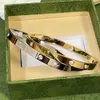 Luxury Designer 18K Gold Crystal Bracelet Design Brand Letter High Quality Stainless Steel Bracelets Lovers Wristband Jewelry Christmas Gift