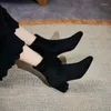 Buty duży rozmiar 31-43 2024 Square palca Chunky Obcowanie czarne buty dla kobiet o wysokości 5 cm krótkie