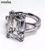 Vecalon Luxury Jewelry 100 Real 925 Sterling Silver Ring 4ct 5a Циркон Cz Cringed Wedgance Crings для женщин Bridal Bijoux4912231