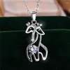 Hanger kettingen schattige vrouwelijke kristallen stenen giraffe ketting vintage bruiloft sieraden voor vrouwen moederdag cadeau