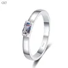 Clusterringen Luxe 0,5 Emerald Cut Moissanite Diamond Ring voor vrouwen Fashion Simple Hundred Niche Hand Fine Jewelry Platinum PT950