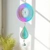 Figuras decorativas Spinner de vento cinético de mandala 3D Crystal Prism Prism Ball Sun Catcher Holding Garden Decor com 360 °