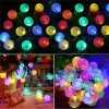 Decorazioni Luci a corde solari Luce a LED a LED a LED a LED SOLAR OUTDOOR LIGHT Crystal Globe con 8 modalità impermeabili per l'arredamento della festa di Natale da giardino