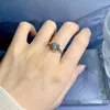 Cluster Rings S925 Silver Ring 7mm Round White Zircon Cut European och American Fashion Versatile Boutique Jewelry for Women