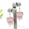 Boucles d'oreilles en peluche 1pair ugh drop gouttes de mode résine à résine pour animaux cadeaux enfants adolescents bijoux