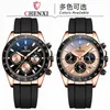 Chenxi/chenxi mass multi -funcional ditong na silicone watch threeys ofy six agulha lunar fase timing quartzo relógio