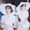 Vestidos de trabajo iu del el 2 piezas de moda coreana blazers blancos abrigadoras mujeres fisina de pescado camisas de encaje elegante dama dos