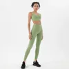 Soisou Nylon Tracksuits Womens Yoga Set Sports Suit Gym Fitness Bra Leggings Women Lounge Wear Crop Tops Sexiga 18 färger 240425