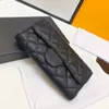 High quality designer bag Women long Walle Mini Double Fold Wallet Caviar Material Quilted Designer Sheepskin Multifunctional Small Money Super Multi Card Bag