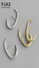 Fins Korean Style Woman S925 Sterling Silverörhängen Ins Minimalist CType Earrings Twotone Simple Design Fine Jewelry 2103254383733