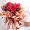 Papier d'emballage de fleurs saupoudrer du bouquet en or papier enveloppe coréen art coréen papier cadeau de cadeau 20 feuilles 240423