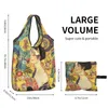 Sacs de rangement Gustav Klimt Lady avec épicerie de ventilateur