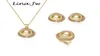 South Sea Shell Pearl Gold Jewelry for Women Sets ketting oorbellen ring met zirkoon feest verjaardagsbruiloft cadeau 220702255111111111