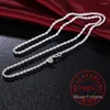 PENDANTI REALE 925 Gioielli fine degli uomini in argento sterling 3mm Collana a catena a corda attorcigliata per donne da 16-30 pollici collane