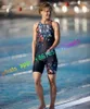 Dames zwemkleding dames zwempakken racerback atletisch één stuk badpakken knie lengte bodysuit zwembad triatlon race