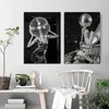 ers Disco Ball Dance Floor Disco Party Printing Black -and White Fashion Posters Retro Wall Art Canvas Painting Bar Room Decoratie J240510
