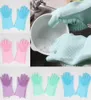 Luvas de silicone com pincel reutilizável Segurança Silicone Washing Glove Luvas resistentes a calor Ferramenta de limpeza de cozinha HHAA6148279450