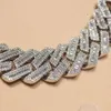Ny ankomst 925 Sterling Silver Cuban Link Chain VVS Baguette Moissanite Diamond Armband