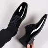 Patente 9A189 Classic PU Leather Men casual Lace Up Formal Office Work Zapatos para la fiesta masculina Oxfords 240428
