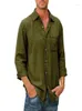men039s 캐주얼 셔츠 남자를위한 가을화물 셔츠 긴 슬리브 프리미엄 면화 단색 세탁소 일본 스타일 단순 5625400