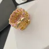 Nie verblassen Brand Doppelbrief Ring Gold plattiert Messing Kupferband Ringe Modedesigner Männer Frauen Hochzeit Schmuck Geschenke Accessoire
