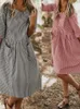 Casual jurken Zomer gestreepte jurk vrouwen vintage halve mouwzakken 2024 baggy sundress vrouwelijke vestido gewaad