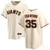 Yastrzemski Giants Crawford Cream Black Orange Sticked Game Jersey