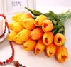 Lateksowe tulipany sztuczne bukiet kwiatowy PU Real dotyk do dekoracji domowej Wedding Dekoracja 11 kolorów opcja 7825637