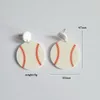 Brincos de bloqueio de bola europeia Estilo de bola europeia Basquete de futebol de bola de beisebol jóias de brinco daninhas para mulheres meninas