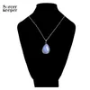 Colliers pendants Un véritable gemme Naturel Stone Blue Chalcedony AGATE CA